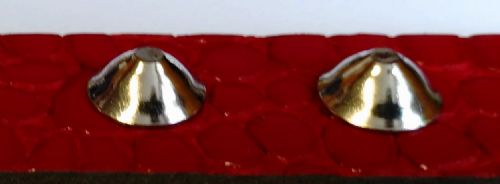 Studded Choker & Wrist Strap Set - Red Reptile Pattern (Conical)